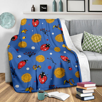Ladybug Pattern Print Design 05 Premium Blanket