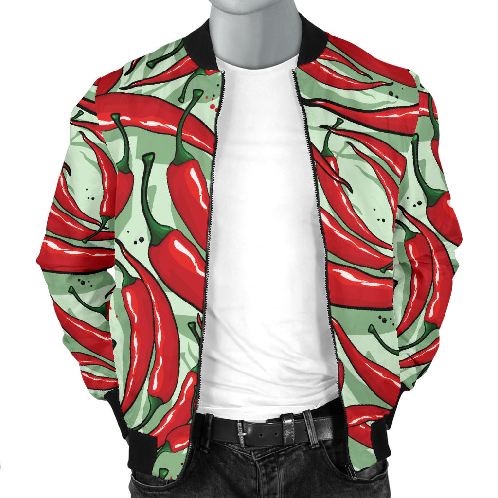 Chilli Pepper Pattern Print Design 04 Men Bomber Jacket