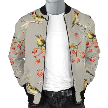 Birds Pattern Print Design 03 Men Bomber Jacket