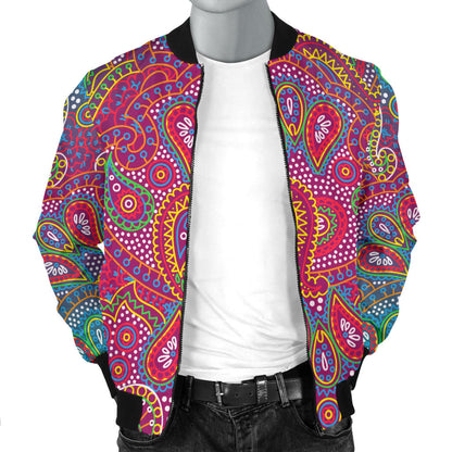 Boho Pattern Print Design 02 Men Bomber Jacket