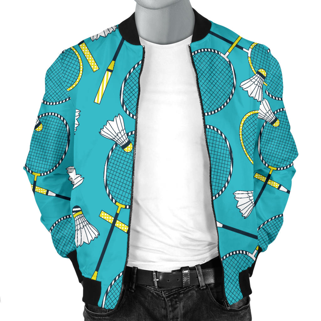 Badminton Pattern Print Design 06 Men Bomber Jacket