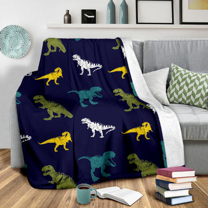 T Rex Pattern Print Design A07 Premium Blanket