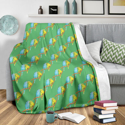 Budgerigar Pattern Print Design 01 Premium Blanket