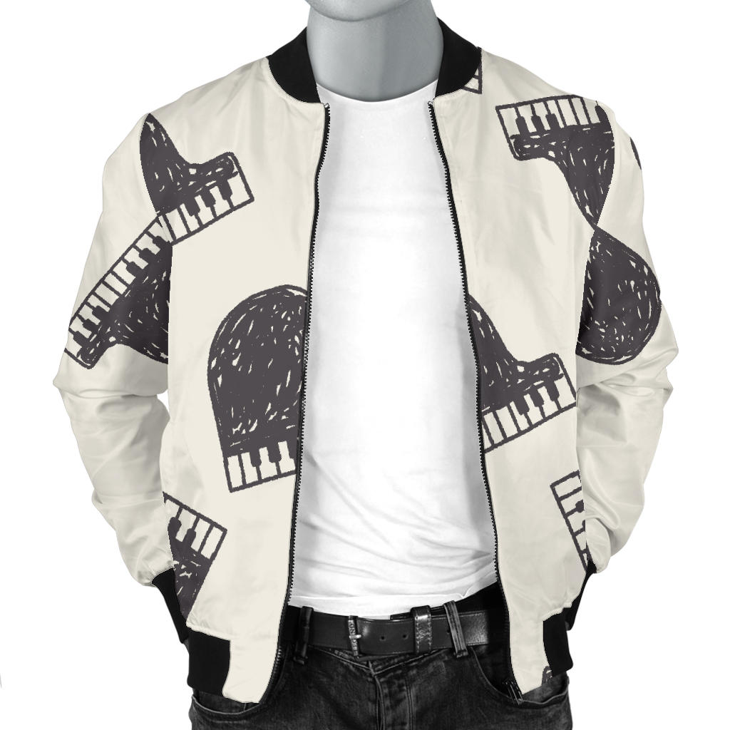 Piano Pattern Print Design 04 Men Bomber Jacket