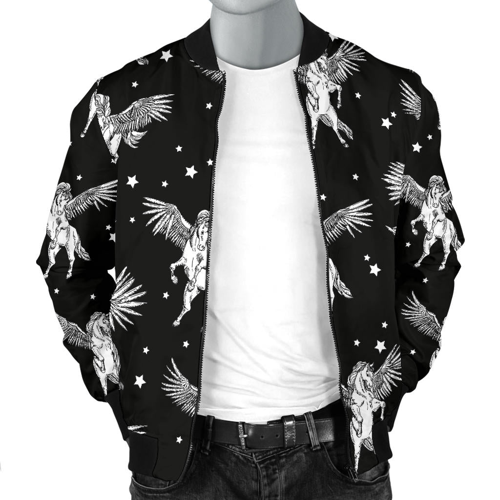 Pegasus Pattern Print Design 01 Men Bomber Jacket