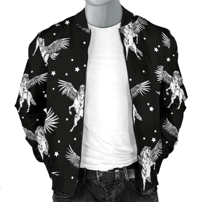 Pegasus Pattern Print Design 01 Men Bomber Jacket