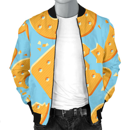 Cracker Pattern Print Design 02 Men Bomber Jacket
