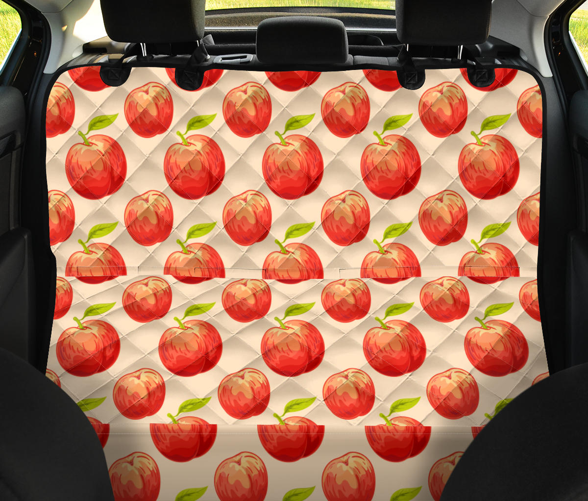 Peach Pattern Print Design A03 Rear Dog Car Seat Cover Hammock