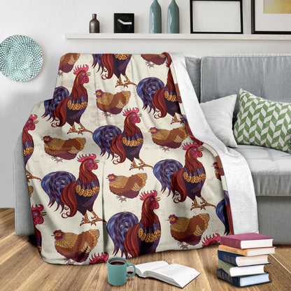 Rooster Pattern Print Design A03 Premium Blanket