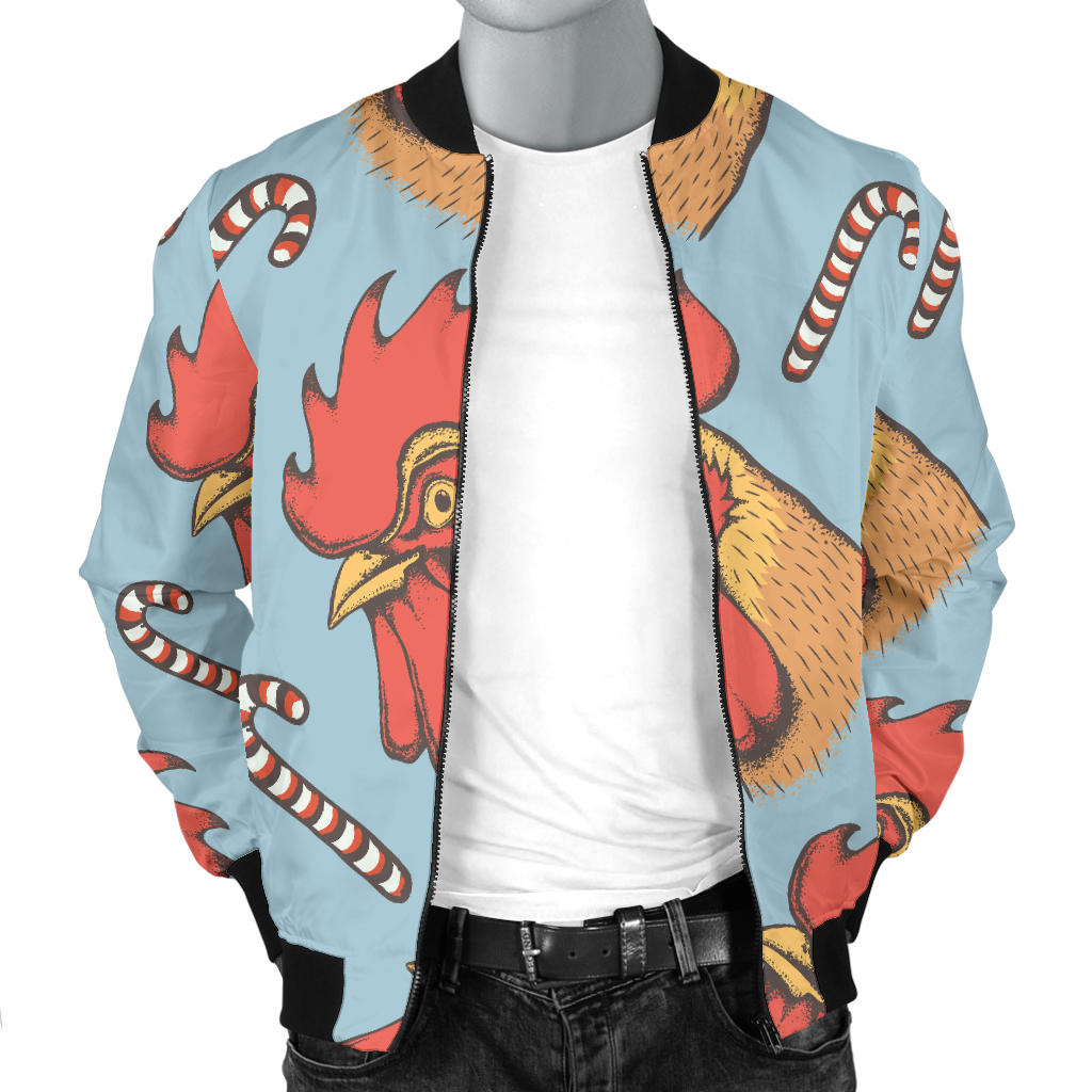 Rooster Pattern Print Design A05 Men Bomber Jacket