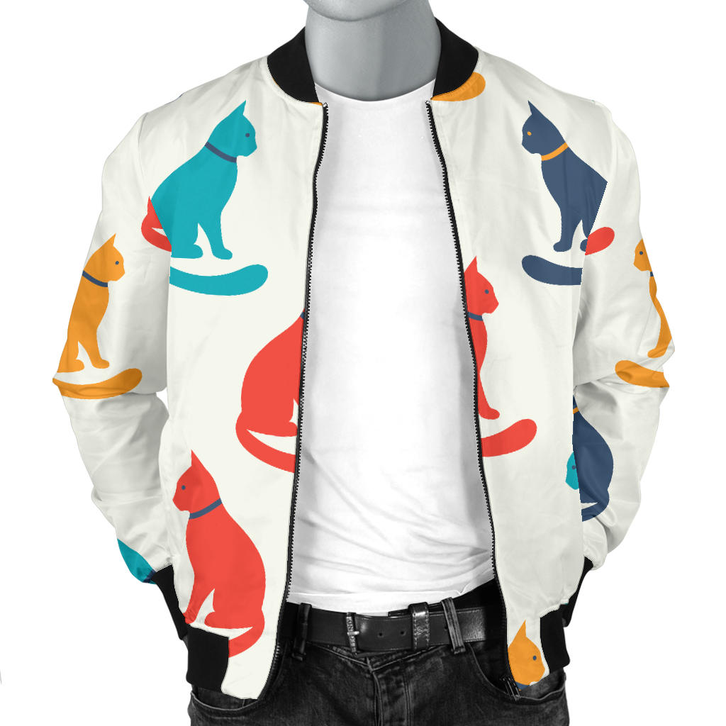 Cat Pattern Print Design 03 Men Bomber Jacket