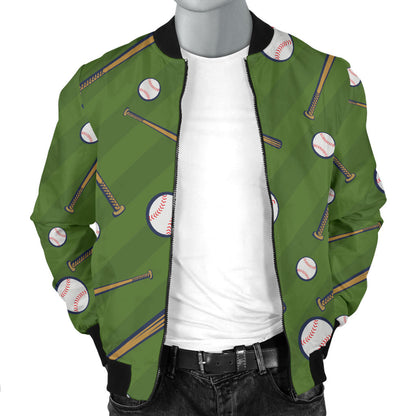 Baseball Pattern Print Design 02 Men Bomber Jacket