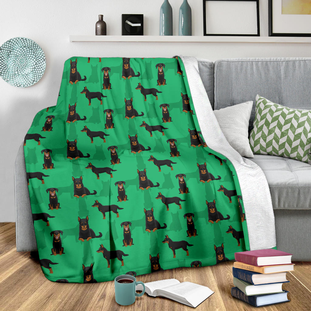 Beauceron Pattern Print Design 01 Premium Blanket