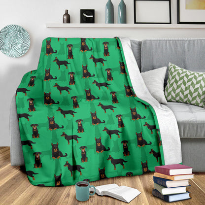 Beauceron Pattern Print Design 01 Premium Blanket