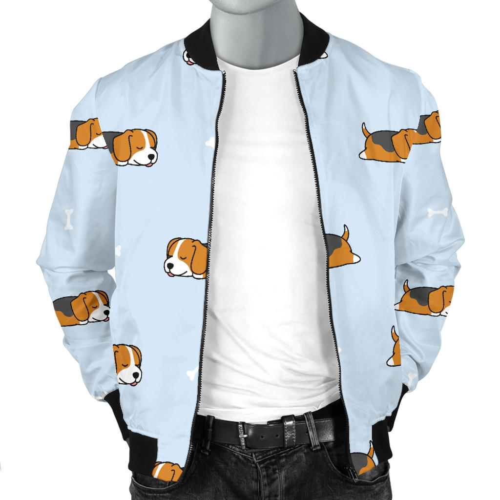 Beagle Pattern Print Design 06 Men Bomber Jacket