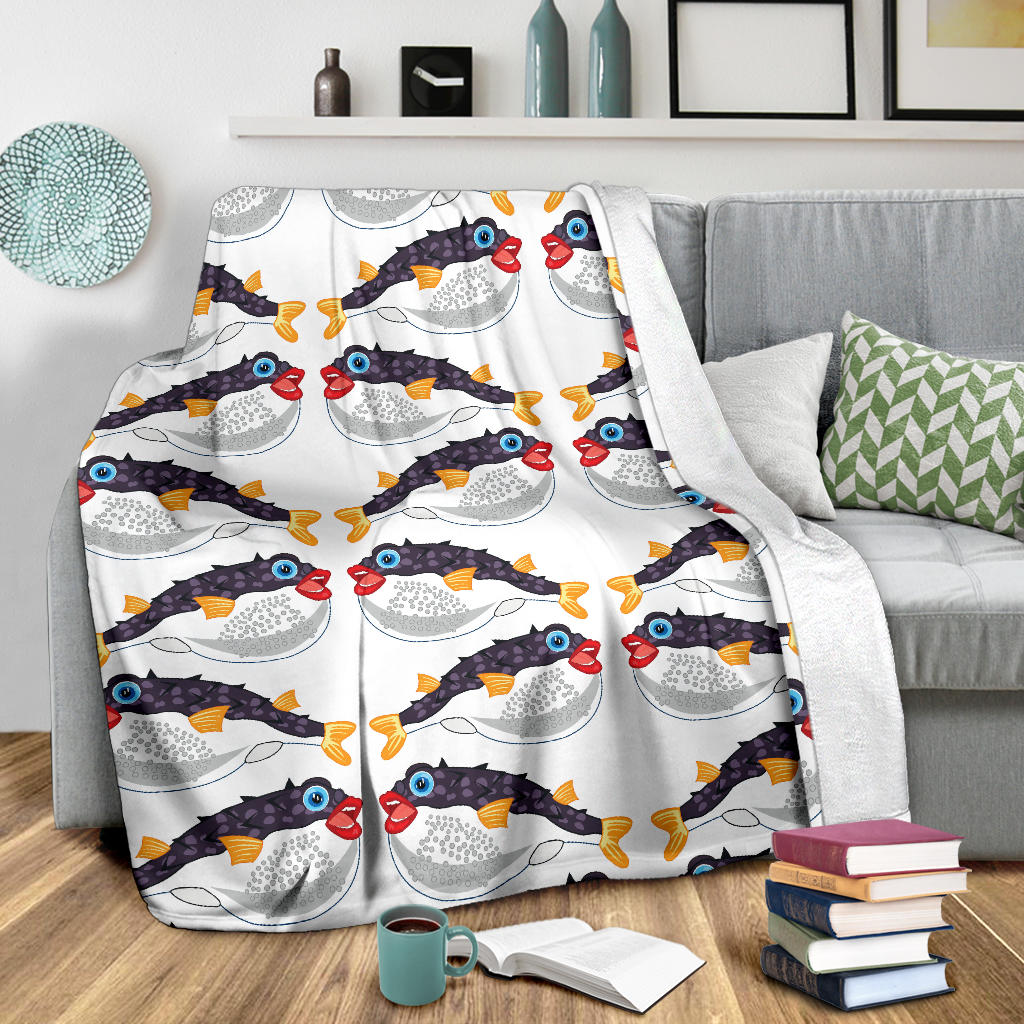Fugu Pattern Print Design 03 Premium Blanket