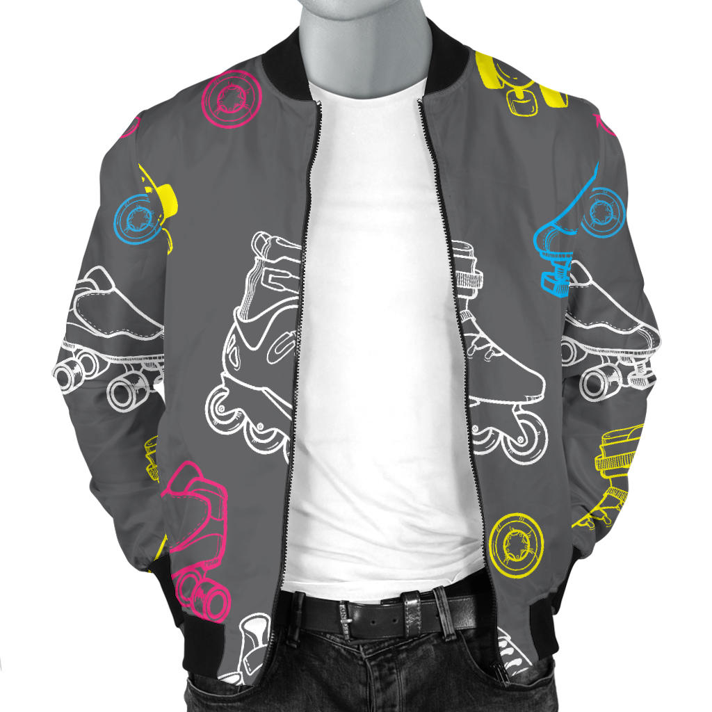 Roller skate Pattern Print Design A02 Men Bomber Jacket