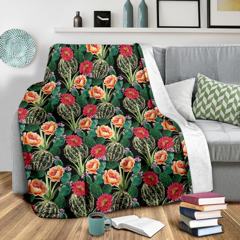 Cactus Pattern Print Design 06 Premium Blanket