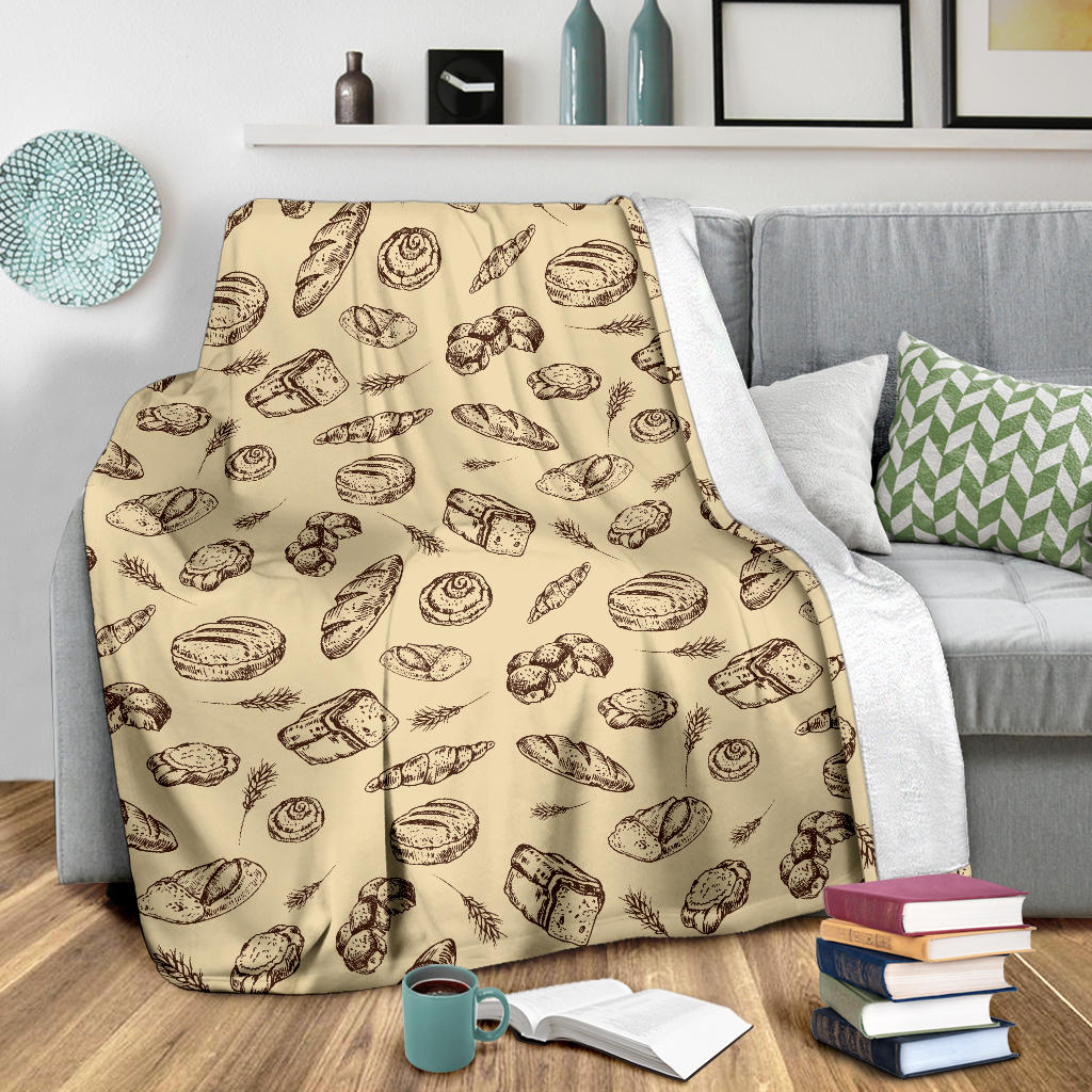 Bread Pattern Print Design 04 Premium Blanket