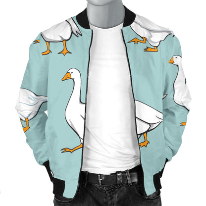 Goose Pattern Print Design 02 Men Bomber Jacket