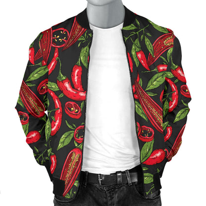 Chilli Pepper Pattern Print Design 02 Men Bomber Jacket