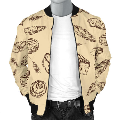 Bread Pattern Print Design 04 Men Bomber Jacket