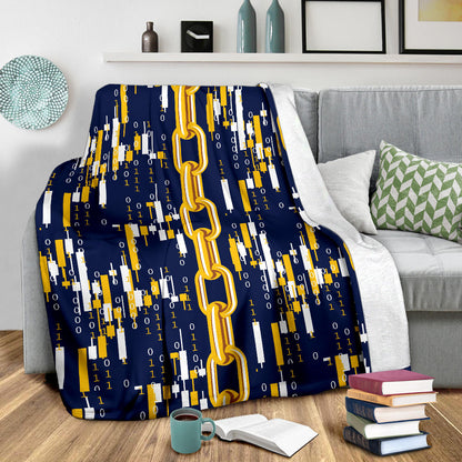 Cryptocurrency Chain Pattern Print Design 03 Premium Blanket