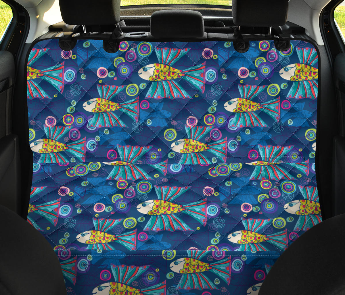 Flying Fish Pattern Print Design 01 Rear Dog Car Seat Cover Hammock