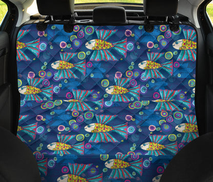 Flying Fish Pattern Print Design 01 Rear Dog Car Seat Cover Hammock
