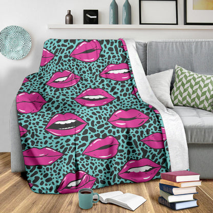 Lip Pattern Print Design 04 Premium Blanket