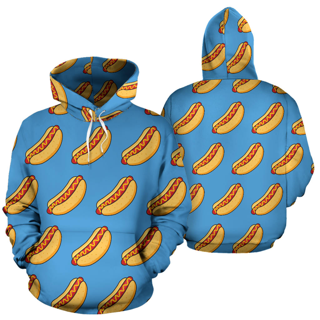 Hot Dog Pattern Print Design 02 Pullover Hoodie