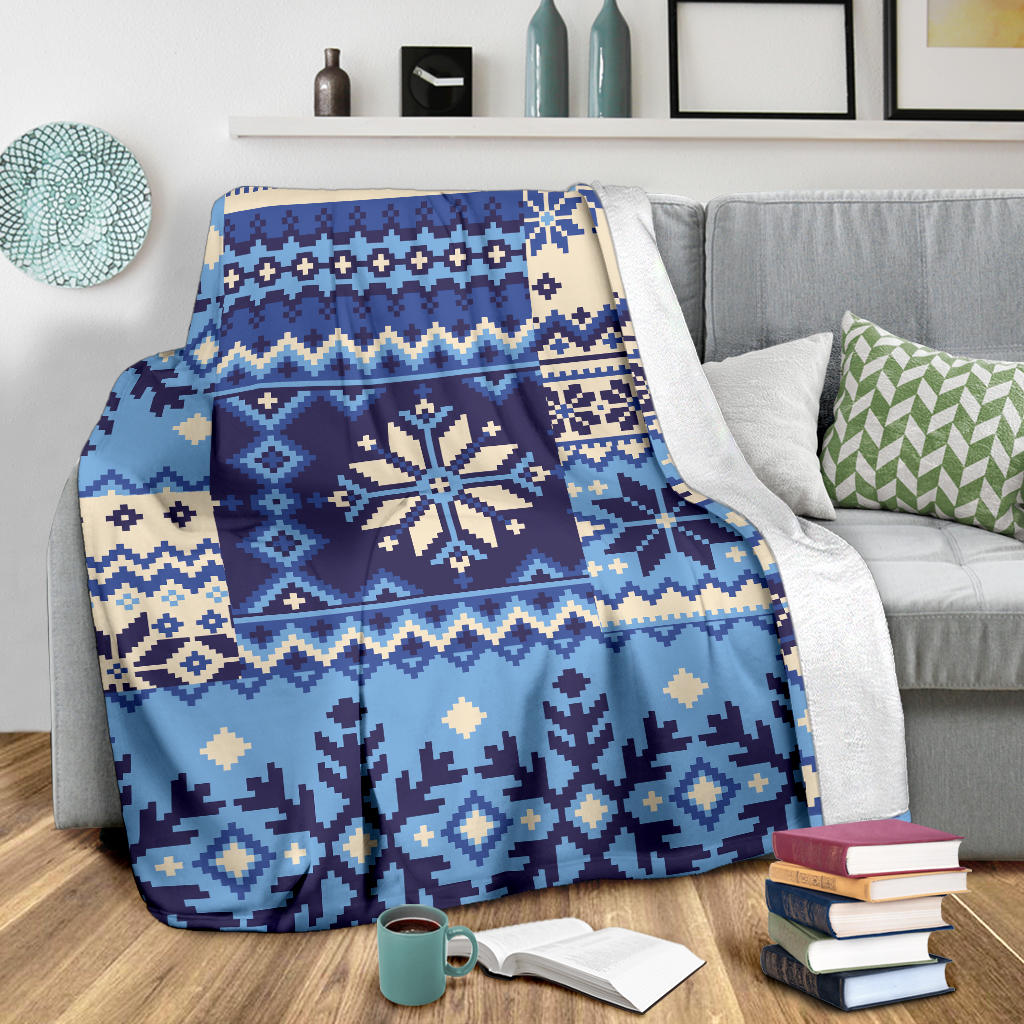 Nordic Pattern Print Design A04 Premium Blanket