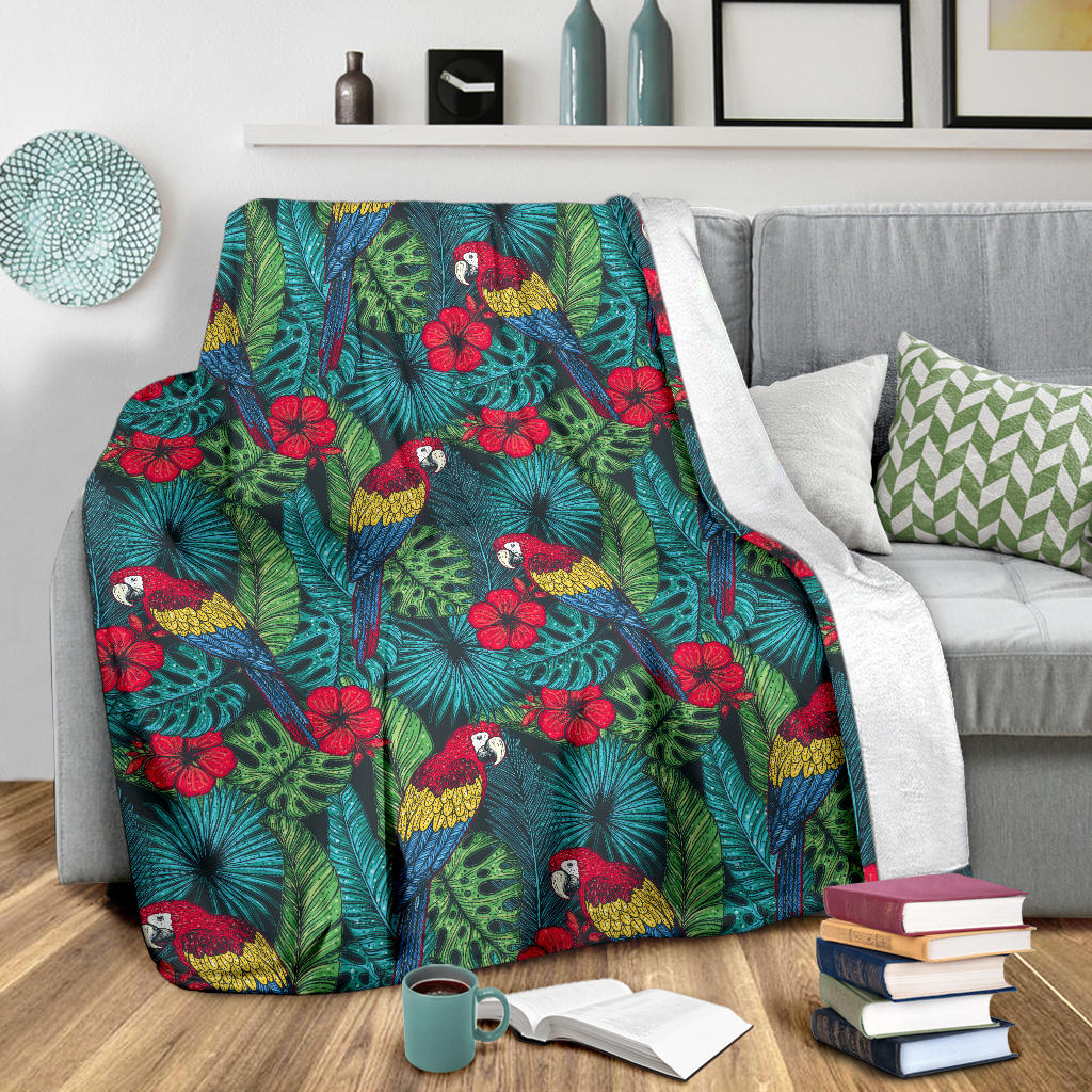 Parrot Pattern Print Design A05 Premium Blanket