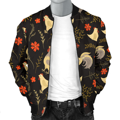 Chicken Pattern Print Design 04 Men Bomber Jacket