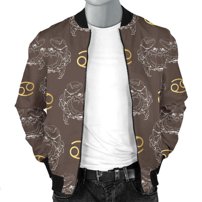 Cancer Zodiac Pattern Print Design 01 Men Bomber Jacket
