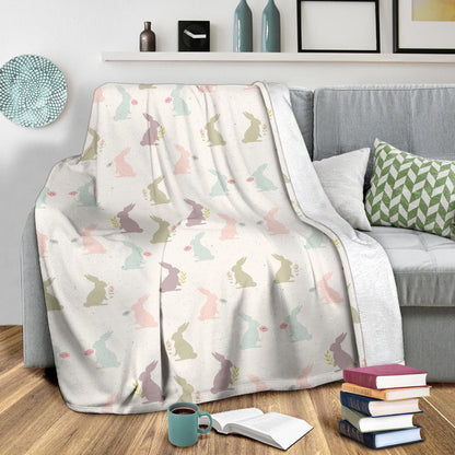 Bunny Pattern Print Design 05 Premium Blanket