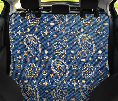 Jean Paisley Pattern Print Design 01 Rear Dog Car Seat Cover Hammock