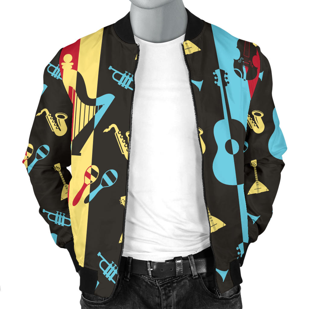 Jazz Pattern Print Design 02 Men Bomber Jacket
