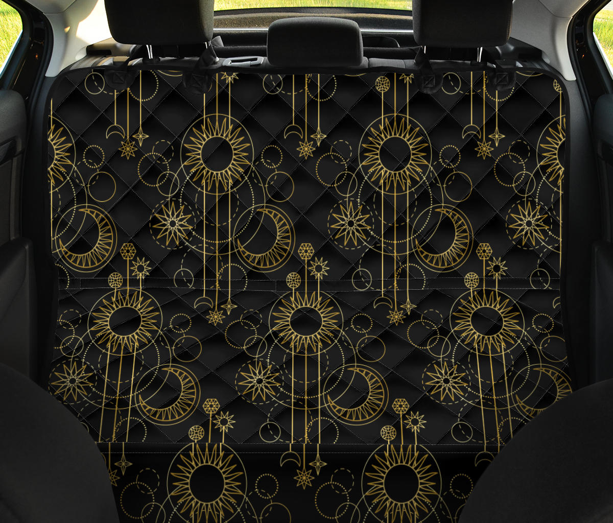 Moon Boho Style Pattern Print Design 01 Rear Dog Car Seat Cover Hammock
