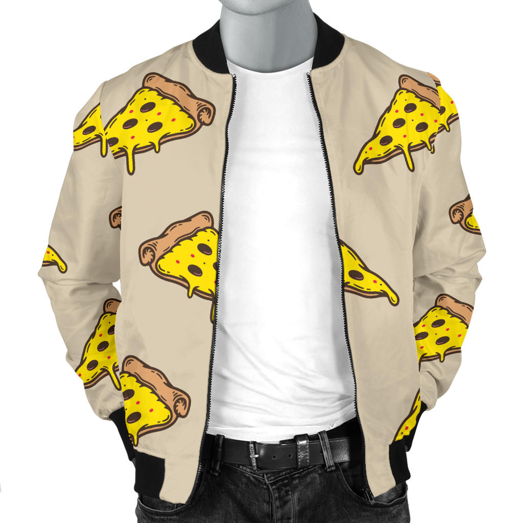 Pizza Pattern Print Design A04 Men Bomber Jacket
