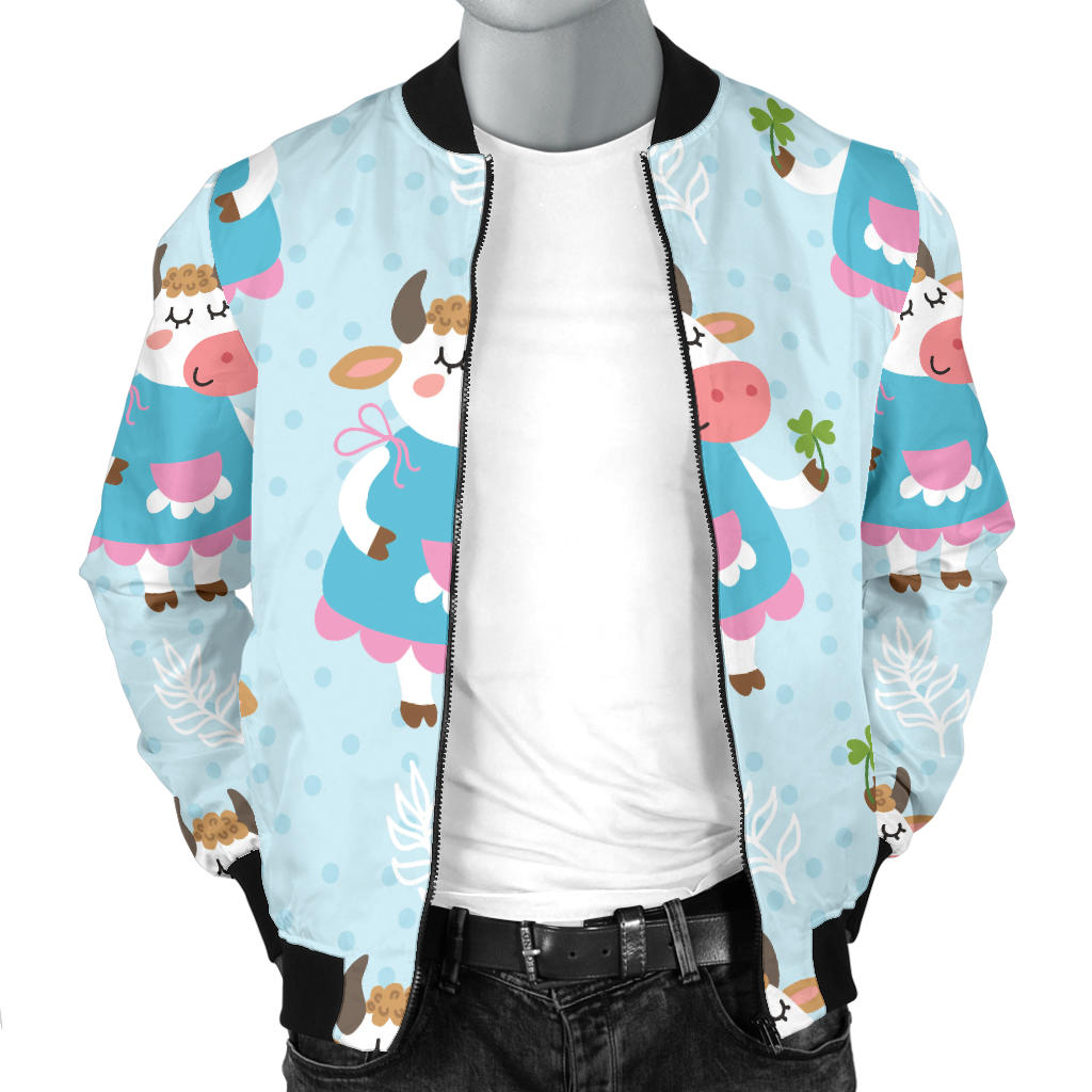 Cattle Happy Pattern Print Design 03 Men Bomber Jacket
