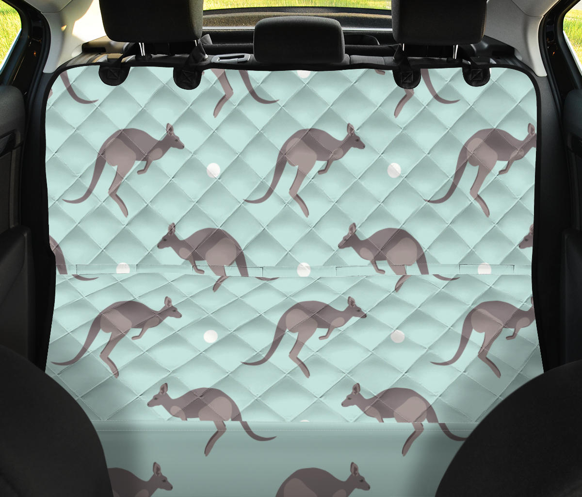 Kangaroos Pattern Print Design 04 Rear Dog Car Seat Cover Hammock