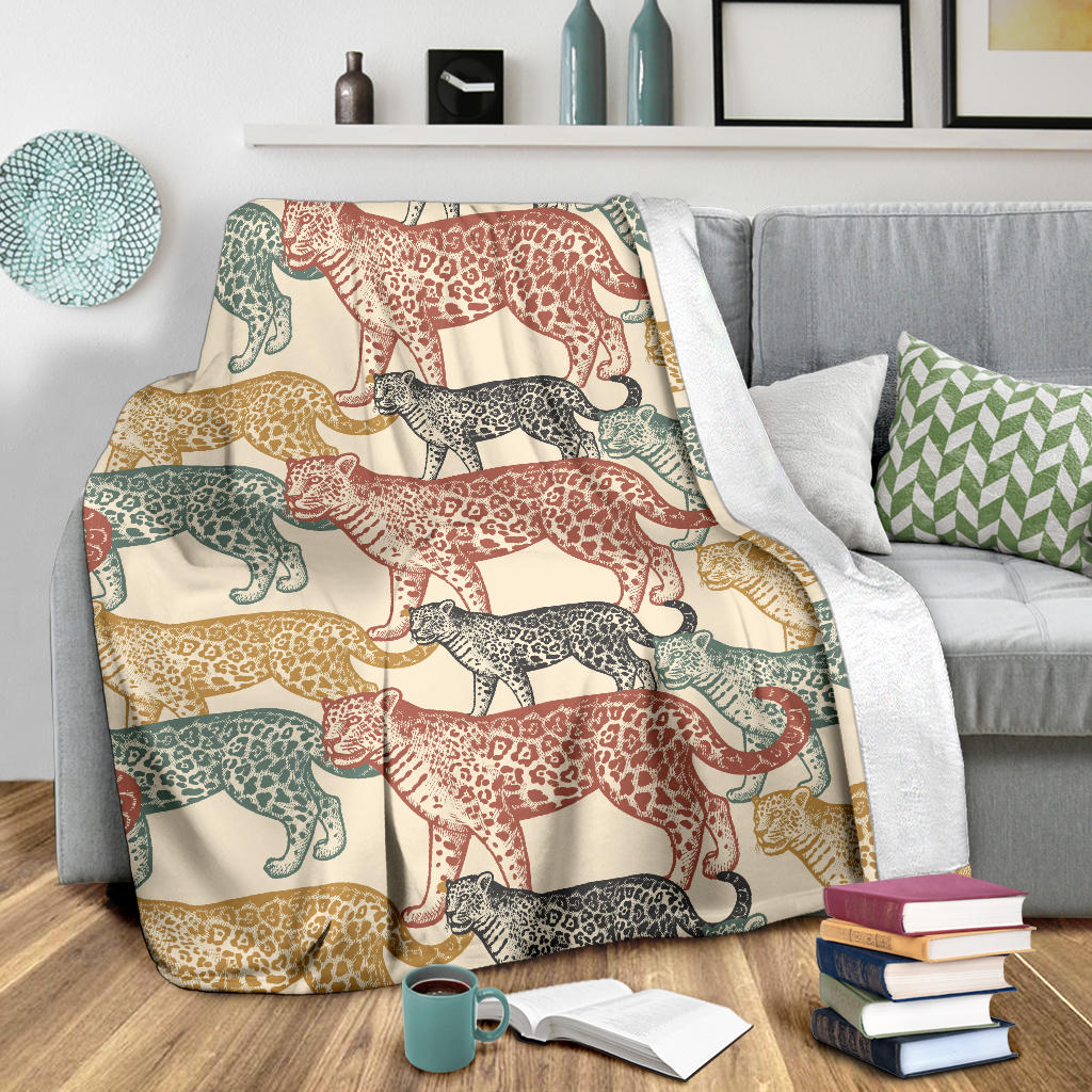 Jaguar Pattern Print Design 01 Premium Blanket