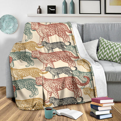 Jaguar Pattern Print Design 01 Premium Blanket