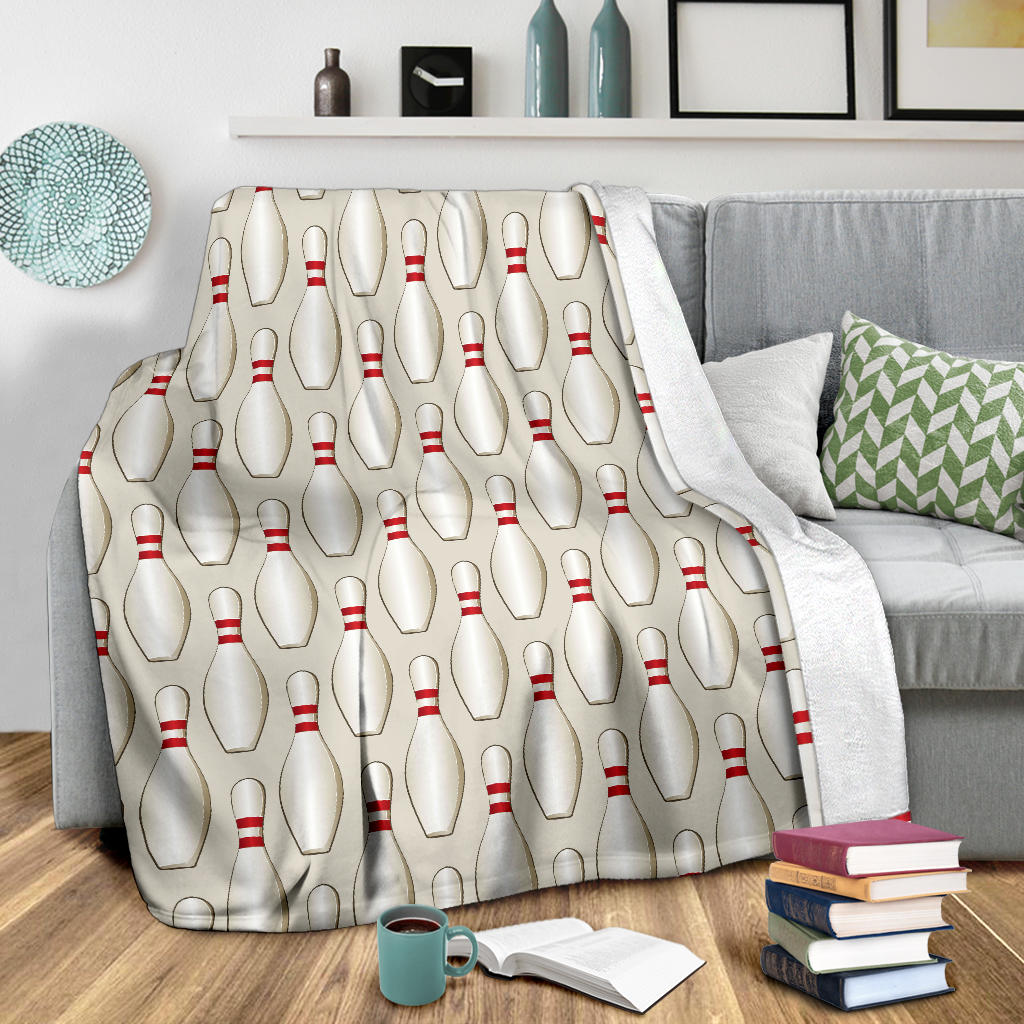 Bowling Pin Pattern Print Design 01 Premium Blanket