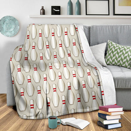 Bowling Pin Pattern Print Design 01 Premium Blanket