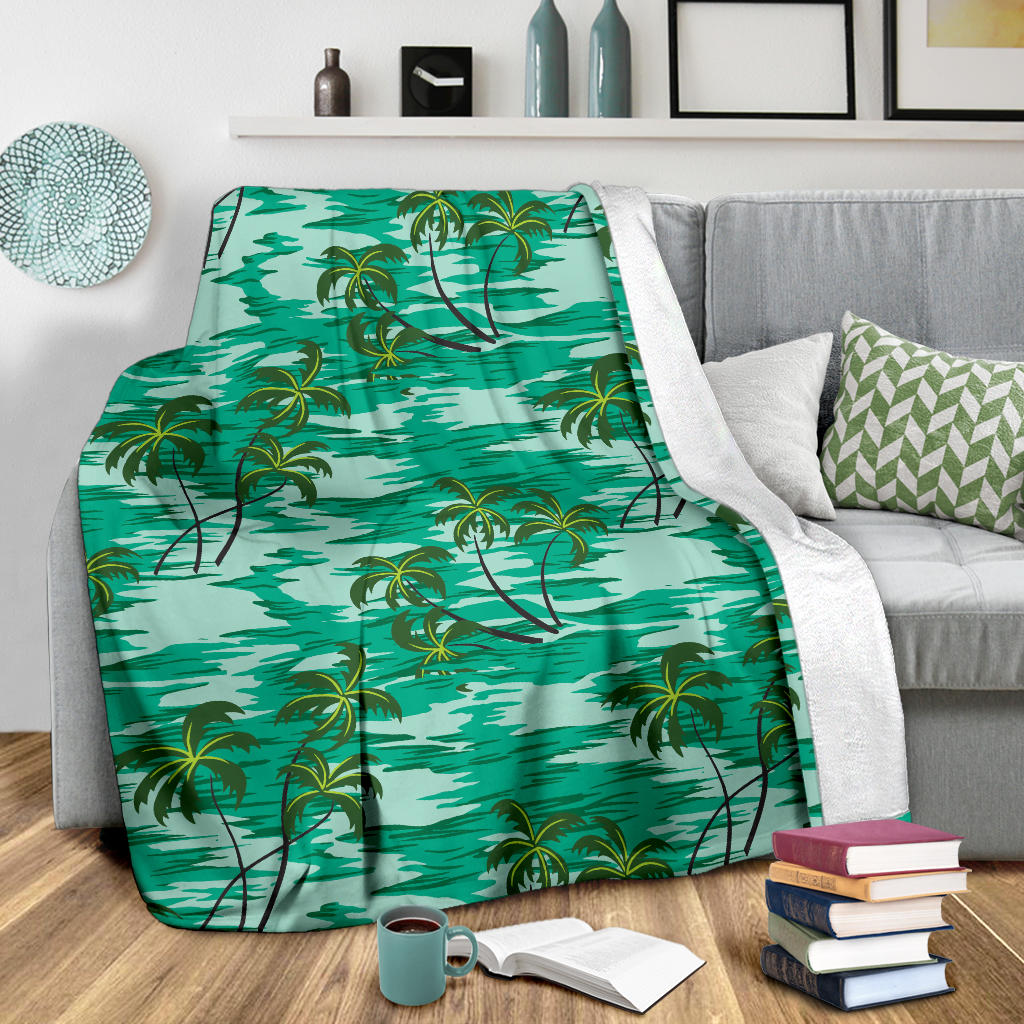Palm Tree Pattern Print Design A01 Premium Blanket