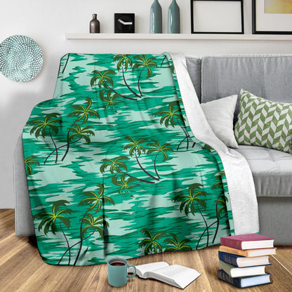 Palm Tree Pattern Print Design A01 Premium Blanket