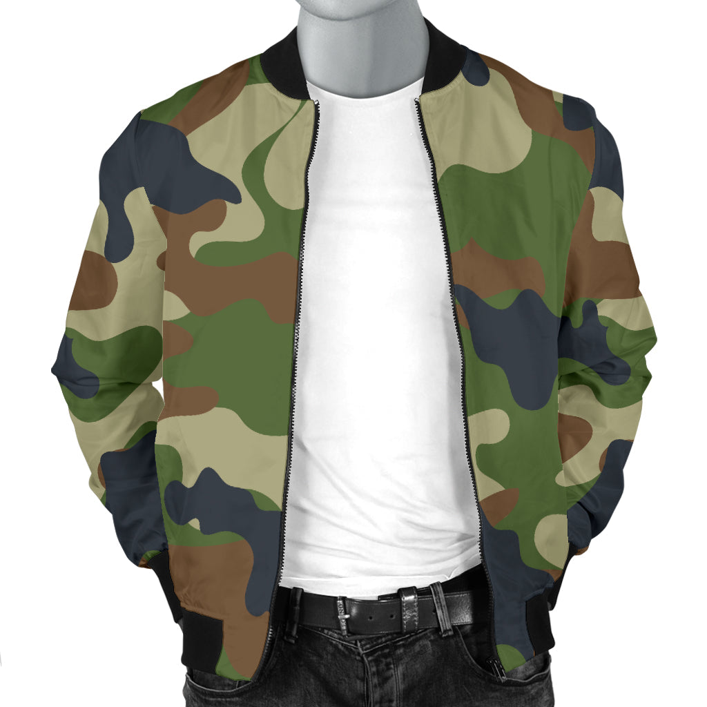 Army Camouflage Pattern Print Design 01 Men Bomber Jacket