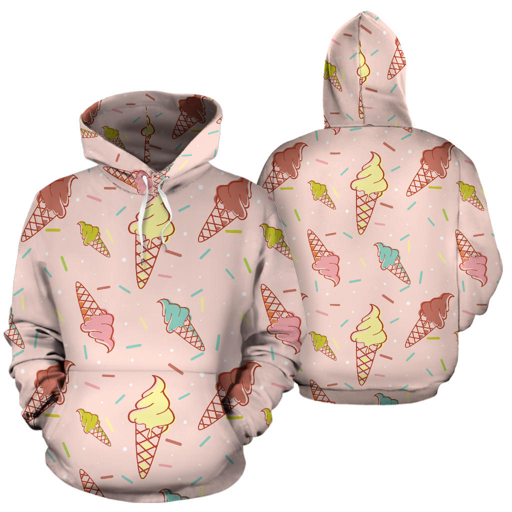 Ice Cream Pattern Print Design 02 Pullover Hoodie